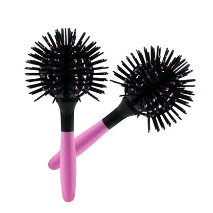 Brosse ronde 360° pour cheveux, parfaite pour créer du volume, lisser ou styliser les boucles, adaptée aux cheveux bouclés, frisés et ondulés.