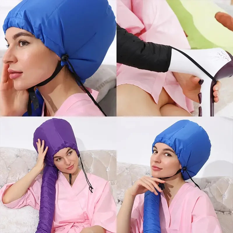 1PCS Hair Dryer Hair Hat Electric Hair Dryer Hair Dryer Hat Can Be Connected to a Hair Dryer Bathroom Hair Dryer Hat Heating Hat - Bouclettes Rebelles