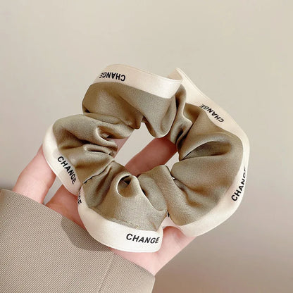 French Style Women Silk Scrunchie high sense Solid Color Hair Bands ladies Sports Dancing Ponytail Holder Hair Accessories Ties - Bouclettes Rebelles