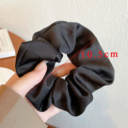 French Style Women Silk Scrunchie high sense Solid Color Hair Bands ladies Sports Dancing Ponytail Holder Hair Accessories Ties - Bouclettes Rebelles
