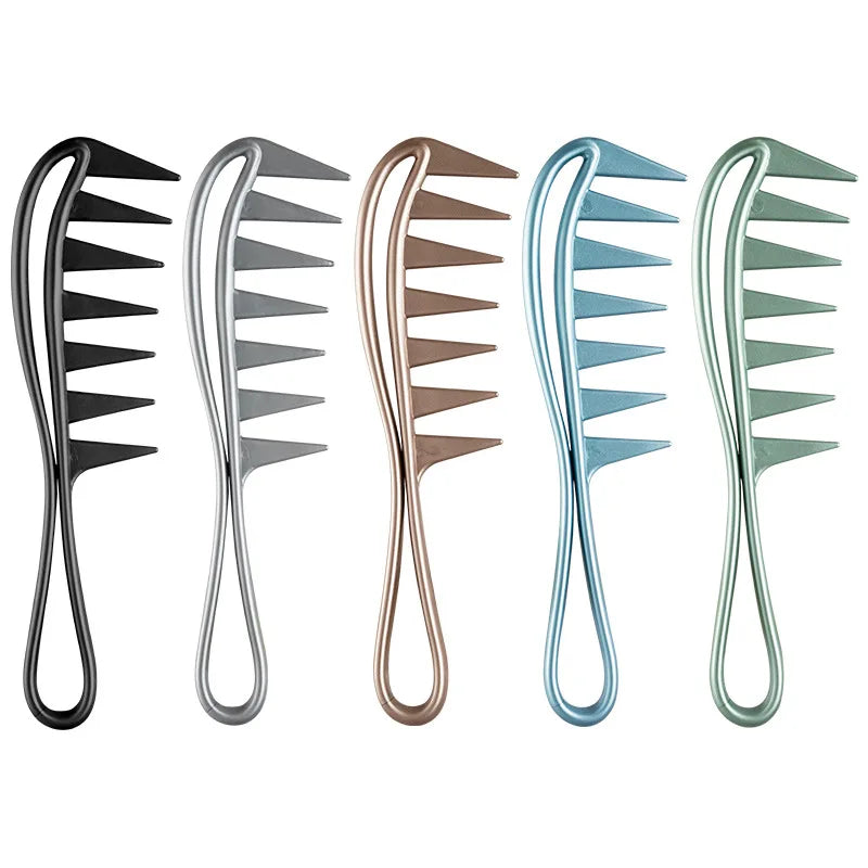 Handle Grip Large Tooth Curly Hair Comb Hair Styling Comb Men Hairdressing Wide Teeth Comb Gift - Bouclettes Rebelles